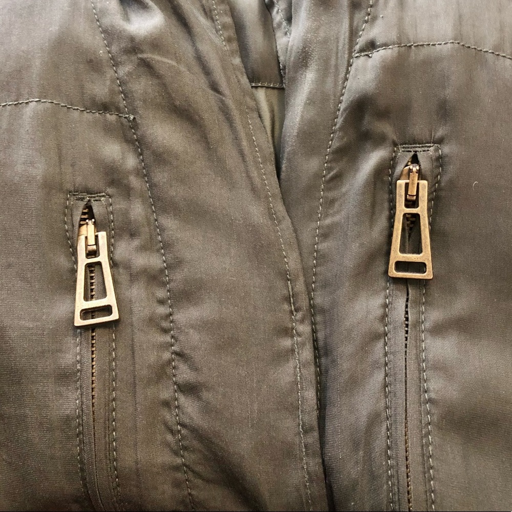 Zara dark green lightweight button down utility jacket, XS - Picture 4 of 6